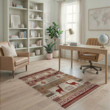 Red Deer Southwestern Area Rug