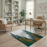 Evergreen Forest Silhouette Area Rug