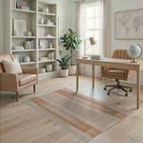 Tan Rust Geometric Diamond Stripe Rug