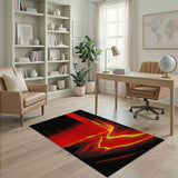 Red Lava Flow Abstract Area Rug