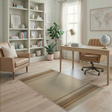 Southwestern Brown Tan Striped Woven Area Rug