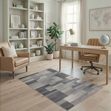 Modern Grey Geometric Block No. 2 Area Rug