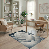 Celestial Full Moon Clouds Rug