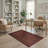 Red Geometric Traditional Persian Area Rug