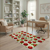 Red Apple Fruit Pattern Area Rug