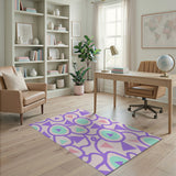 Multi-color and Patterns Purple Geometric Abstract Area Rug
