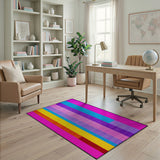 Geometric Modern Vibrant Multi-Color Vertical Stripe Area Rug
