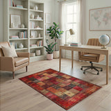 Red Heritage Tribal Patchwork Area Rug