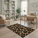 Brown and Tan Brown Leopard Print Area Rug