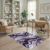 Purple Fluid Purple Waves Abstract Area Rug