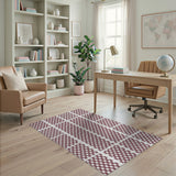 Geometric Modern Bold Red Checkered Geometric Area Rug