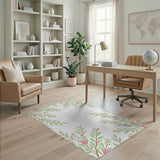 Pink Blossom Branch Floral Area Rug