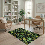 Vibrant Green Ivy Leaf Area Rug