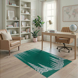 Snowy Pine Forest Icicle Area Rug