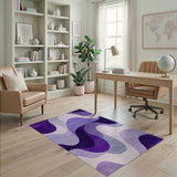 Wavy Abstract Area Purple Wavy Abstract Area Rug