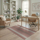 Red Bold Red Vertical Stripe Area Rug
