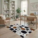 Modern Geometric Black Rust Circles Area Rug