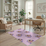 Whimsical Rose Eyes Pink Pattern Area Rug
