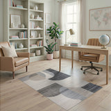 Abstract Geometric Neutral Geometric Modern Area Rug