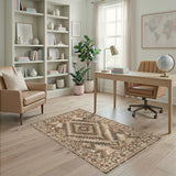 Brown Tan Southwestern Distressed Area Rug