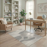 Beige and Neutral Abstract Organic Neutral Area Rug