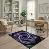 ODIKA Mystic Norse Rune Vortex Purple Washable Low Pile Area Rug
