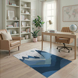 Starry Blue Mountain Layers Area Rug