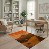 Southwestern Sunset Horses Silhouette Area Rug