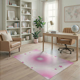 Pink Pink Starburst Geometric Area Rug