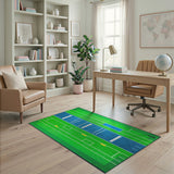 Rugby Pitch Geometric Area Rug
