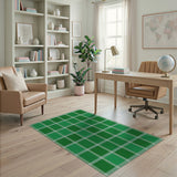 Emerald Green Plaid Check Area Rug