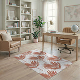 Burnt Orange Palm Frond Area Rug