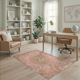 Pink Vintage Celestial Sun Moon Area Rug