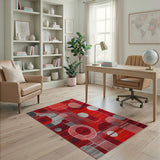 Bold Geometric Modern Bold Red Geometric Abstract Area Rug