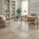 Beige Palm Frond Border Area Rug