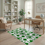 Green Geometric Diamond Area Rug