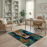 Multi-color and Patterns Prowling Tiger Jungle Area Rug