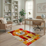 Playful Cartoon Lion ABC Alphabet Kids Rug
