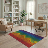 Rainbow Contour Abstract Area Rug