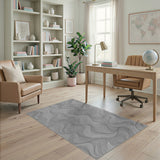 Abstract Area Wavy Grey Wavy Abstract Area Rug