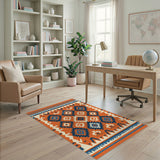 Bold Orange Bold Orange Southwestern Geometric Area Rug