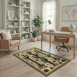 Southwestern Cactus Desert Area Rug