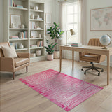 Pink Pink Zebra Stripe Area Rug