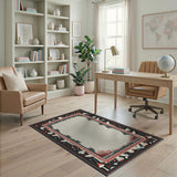 Whimsical Mushroom Celestial Border Area Rug