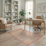 Coral Gray Geometric Lattice Area Rug
