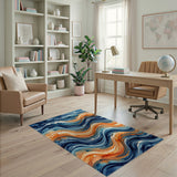 Oceanic Wave Abstract Area Rug