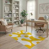 Yellow Vibrant Yellow Abstract Geometric Area Rug
