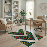 Red Floral Zigzag Area Rug