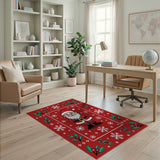 Jolly Cartoon Santa Christmas Area Rug