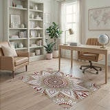 Beige Persian Floral Mandala Rug
